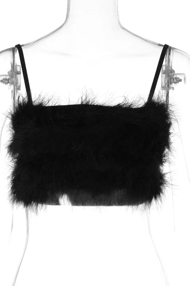 Fuzzy Feather Crop Top - View 18 | TEVQA