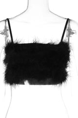 Fuzzy Feather Crop Top - View 18 | TEVQA