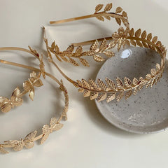 Gold Leaf Headband - Grecian Goddess Laurel Wreath Tiara - TEVQA