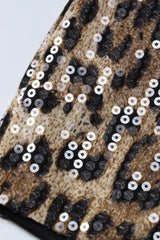 Sequin leopard print mini shorts with chain detail - View 18 | TEVQA