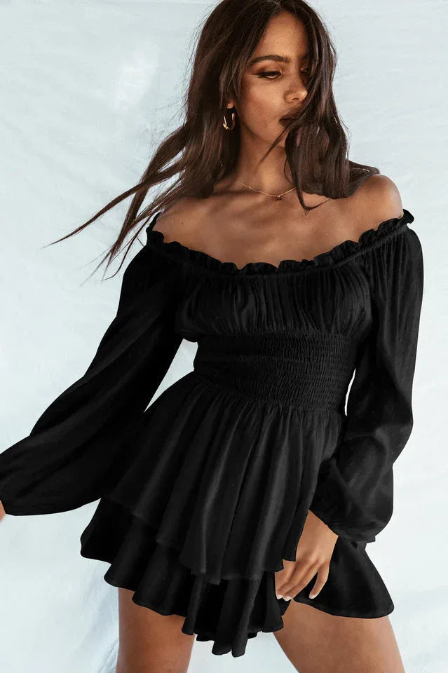 Tiered Swing Skater Romper - TEVQA