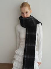 Dark Coquette Black Plaid Scarf