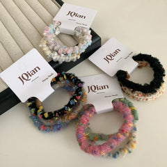 Textured Bouclé Elastic Hair Ties (2 or 3-Pack Sets) - TEVQA