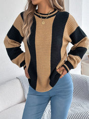 Vertical Stripe Knit Sweater - View 20 | TEVQA