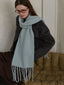 Electric Blue Bouclé Knit Scarf - View 7 | TEVQA