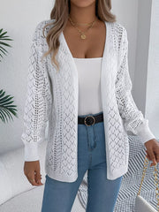 Pointelle Knit Cardigan - View 16 | TEVQA