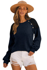 Ribbed knit crew neck top with lace detail - View 8 | TEVQA