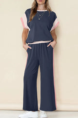 Women's striped knit two-piece set - View 9 | TEVQA