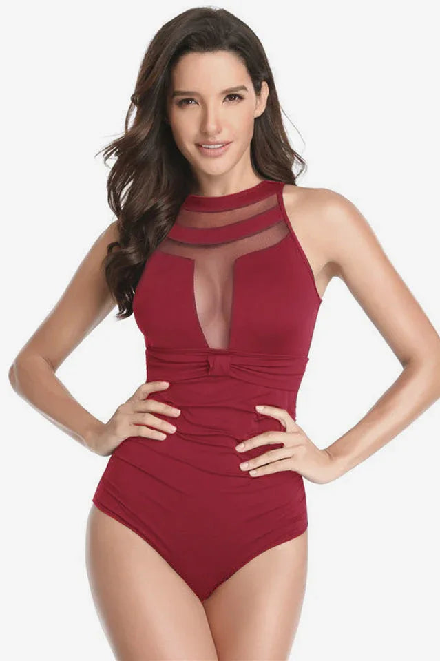 Mesh Swimwear With Tummy Control - TEVQA