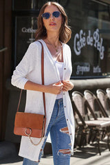 Amaryllis Lightweight Button-Front Long Cardigan - TEVQA