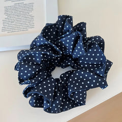 Classic Style Scrunchie - 90s Denim & Retro Polka Dot