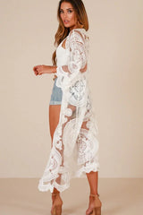 White Beach Cover Up Dress - TEVQA
