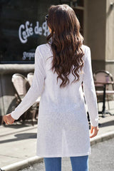 Amaryllis Lightweight Button-Front Long Cardigan - TEVQA