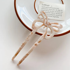 Cutout Bow Acetate Hair Fork (5 Inch)