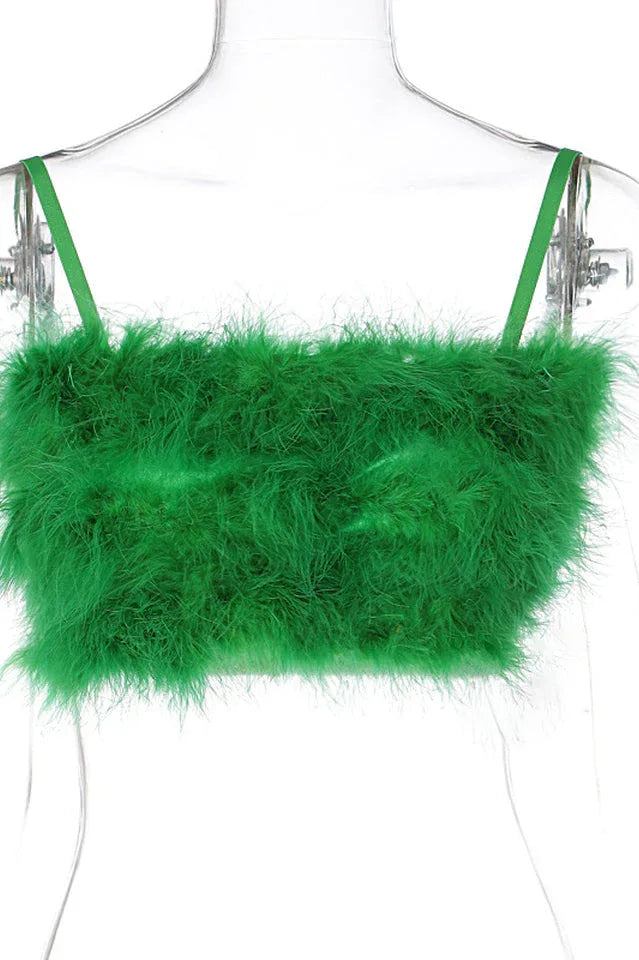 Fuzzy Feather Crop Top - View 20 | TEVQA