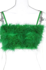 Fuzzy Feather Crop Top - View 20 | TEVQA