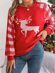 Festive Reindeer Knit Pullover Sweater - View 11 | TEVQA