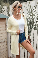 Amaryllis Lightweight Button-Front Long Cardigan - TEVQA