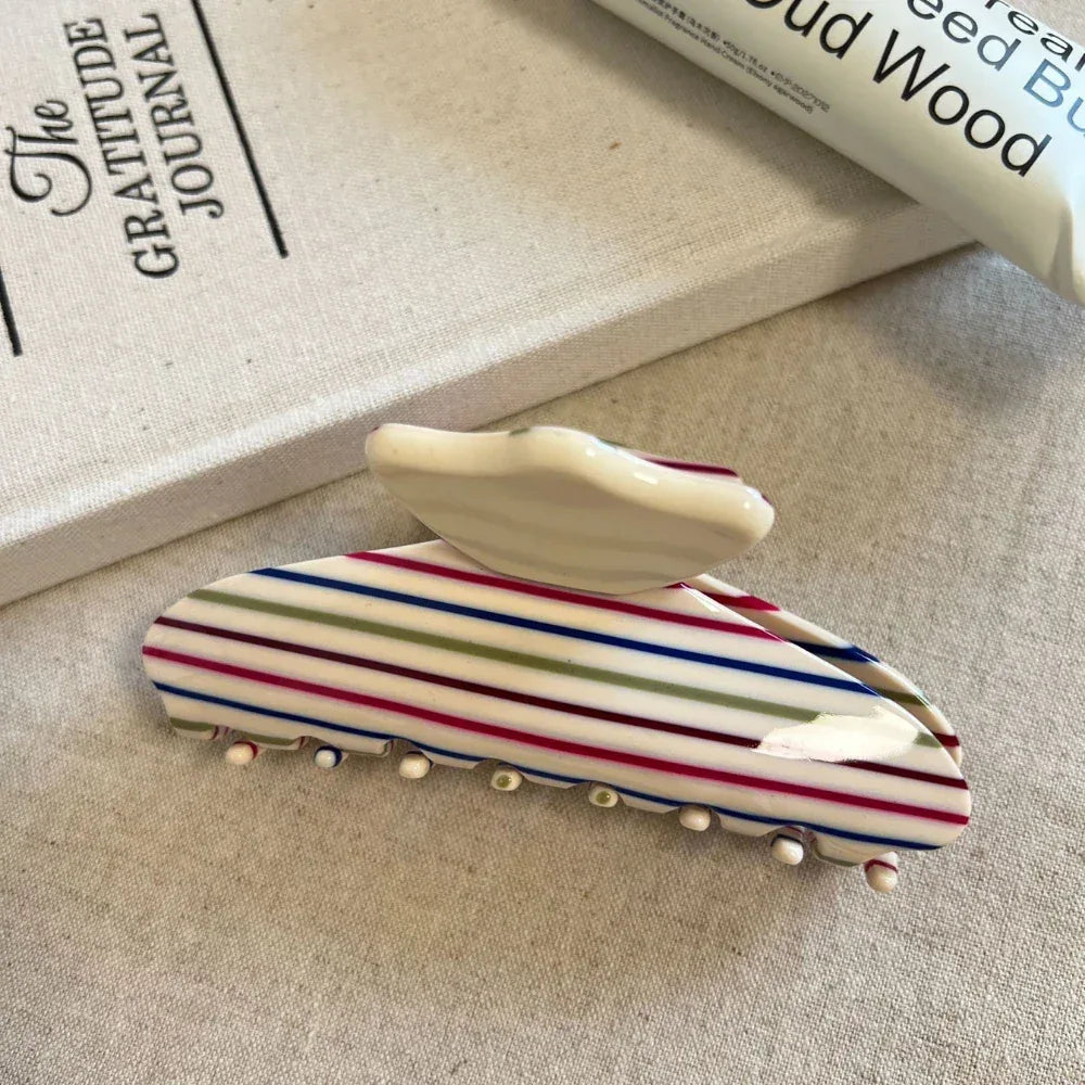 Large Two-Tone Acetate Hair Claw Clip - View 7 | TEVQA
