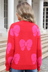 Pink bow knit sweater - View 20 | TEVQA