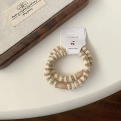 Plush Knit Hair Tie 2-Pack Set - Gentle Snag-Free Strong Hold