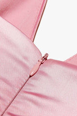 Deep V Neck Cinch Waist Satin Midi Dress | Dress In Beauty