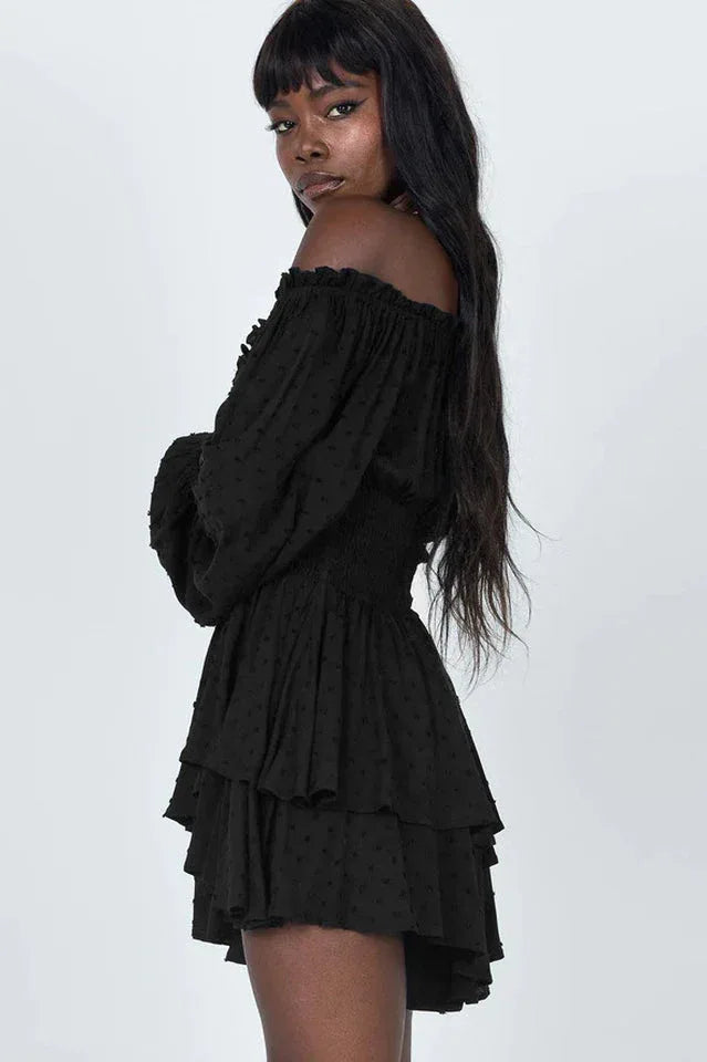Tiered Swing Skater Romper - TEVQA
