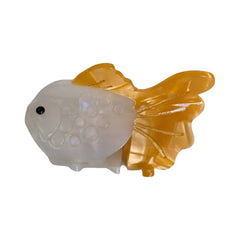 Goldfish hair clip with white body and orange tail