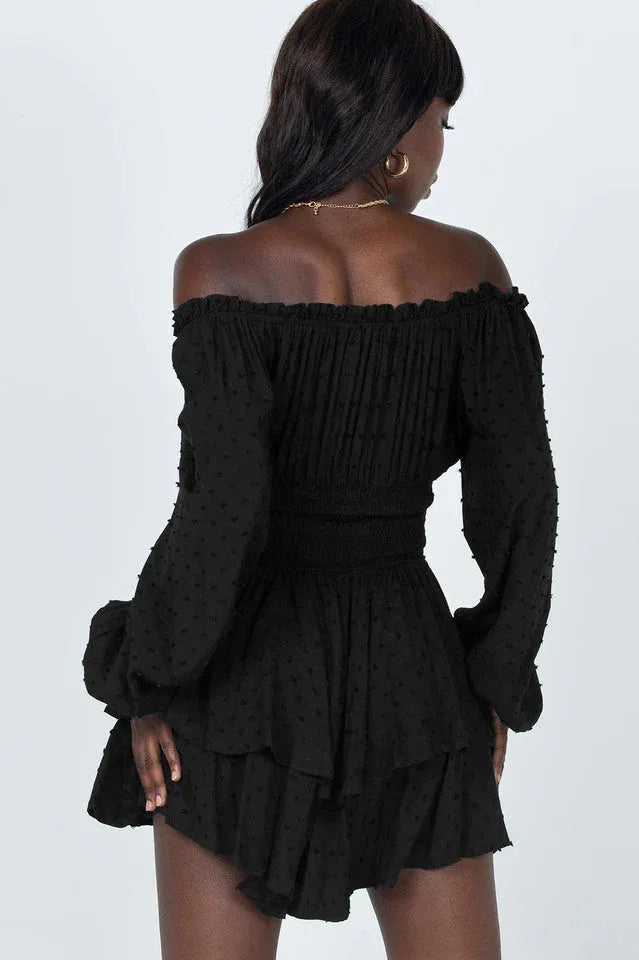 Tiered Swing Skater Romper - TEVQA
