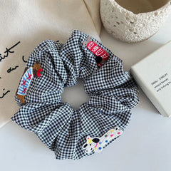 Embroidered Dachshund Gingham Scrunchie Collection (3 Styles)
