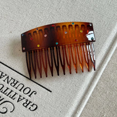 Small Colorful Rhinestone Hair Side Comb - 2.75 Inch