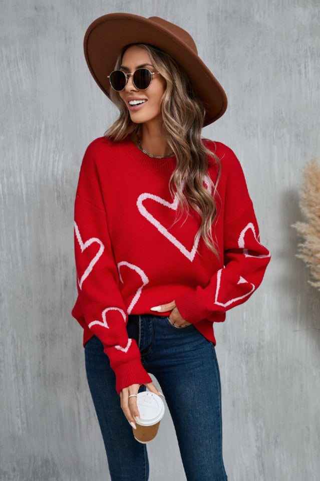 Luxe Love Viscose Heart Sweater | Dress In Beauty