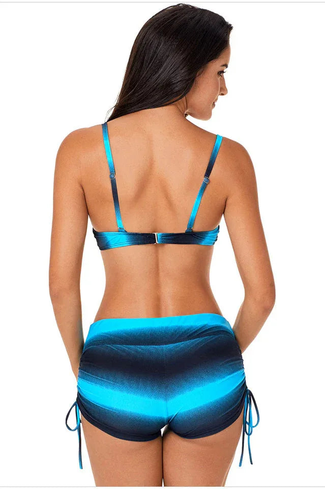 Ombre Shading Push Up Bikini Set - View 8 | TEVQA