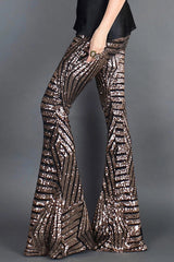 Sequin High Rise Flare Pants | Dress In Beauty