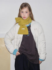 100% Wool Pull-Through Scarf Mustard Yellow