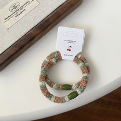 Plush Knit Hair Tie 2-Pack Set - Gentle Snag-Free Strong Hold