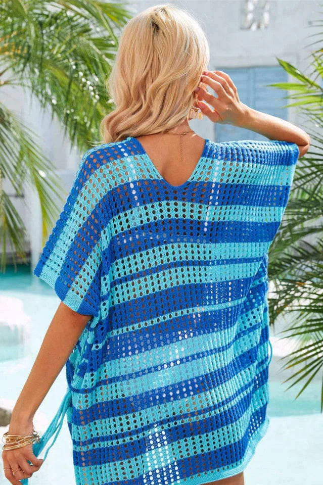 Crocheted V-Neck Beach Cover Up - View 12 | TEVQA