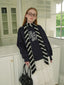 Y2K Acubi Style Fuzzy Diagonal Stripe Skinny Scarf