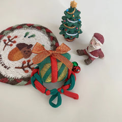 Oversized Plush Christmas Charm Hair Tie - 4.5 Inch Festive Accessory