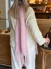 Vintage Cream Chunky Cable Knit Sweater - TEVQA