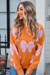 Bow Round Neck Dropped Shoulder Sweater | Dress In Beauty