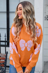 Pink bow knit sweater - View 22 | TEVQA