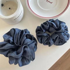 Classic Denim Hair Scrunchie - View 7 | TEVQA
