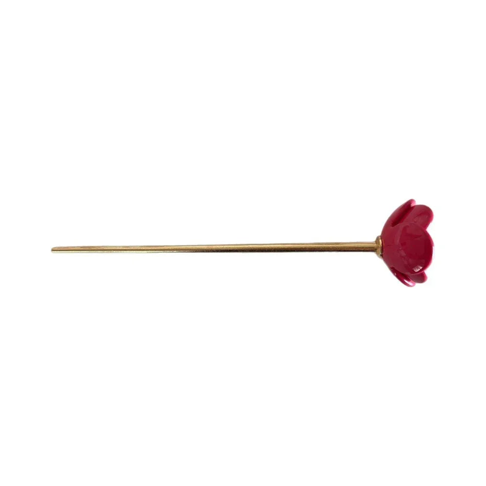 French Acetate Flower Hair Stick (5.9 Inch) - TEVQA