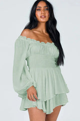 Tiered Swing Skater Romper - TEVQA