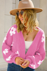 Cuteness Flowers Fuzzy Knit Cardigan | Dress In Beauty