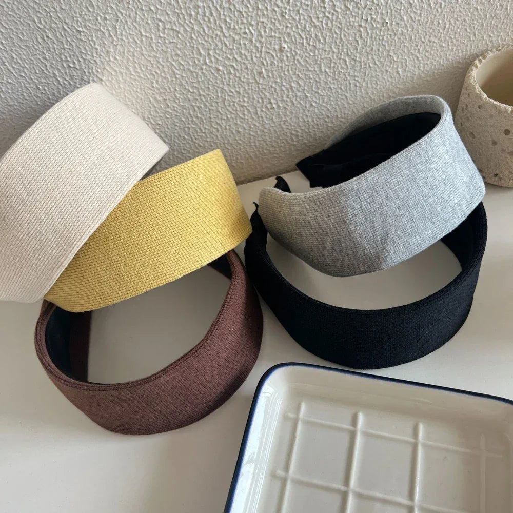 Wide Padded Knit Headband - 2.4 Inch Fashion Statement Hairband - TEVQA