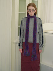 Y2K Soft Girl Pink Faux Mink Skinny Scarf