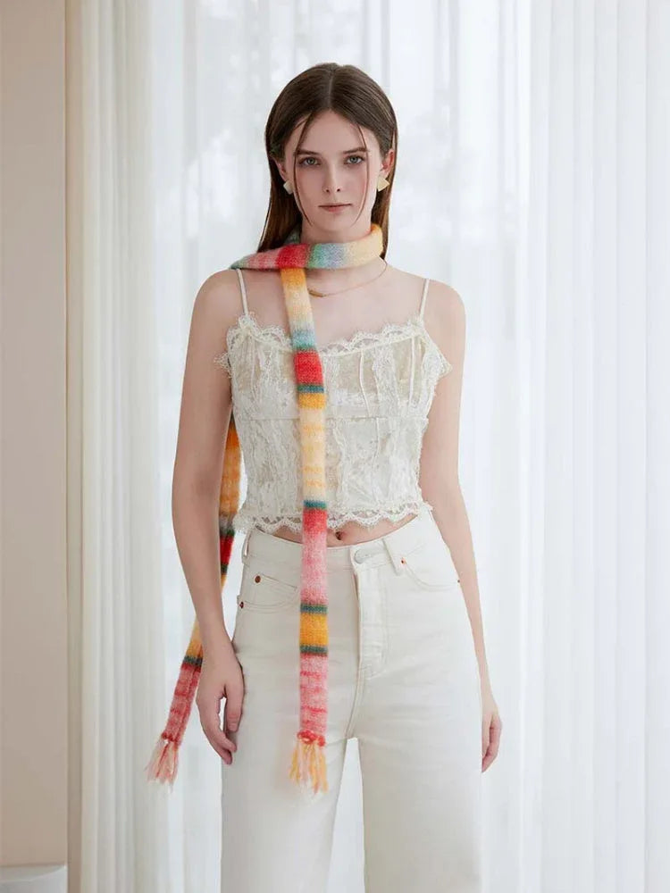 Y2K Gradient Skinny Scarf - TEVQA