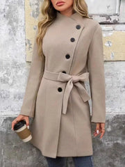 The Olivia Belted Wool-Blend Coat - TEVQA